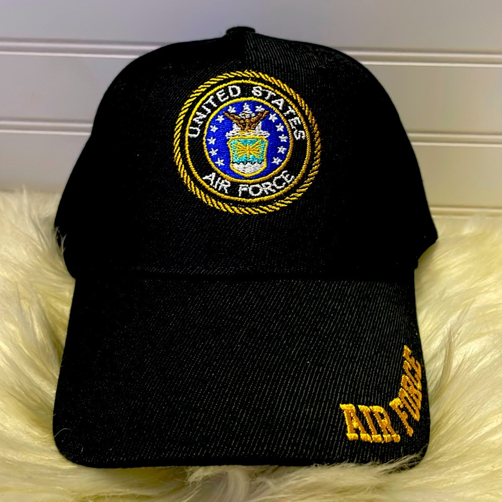 US Air Force Black Embroidered Baseball Cap
